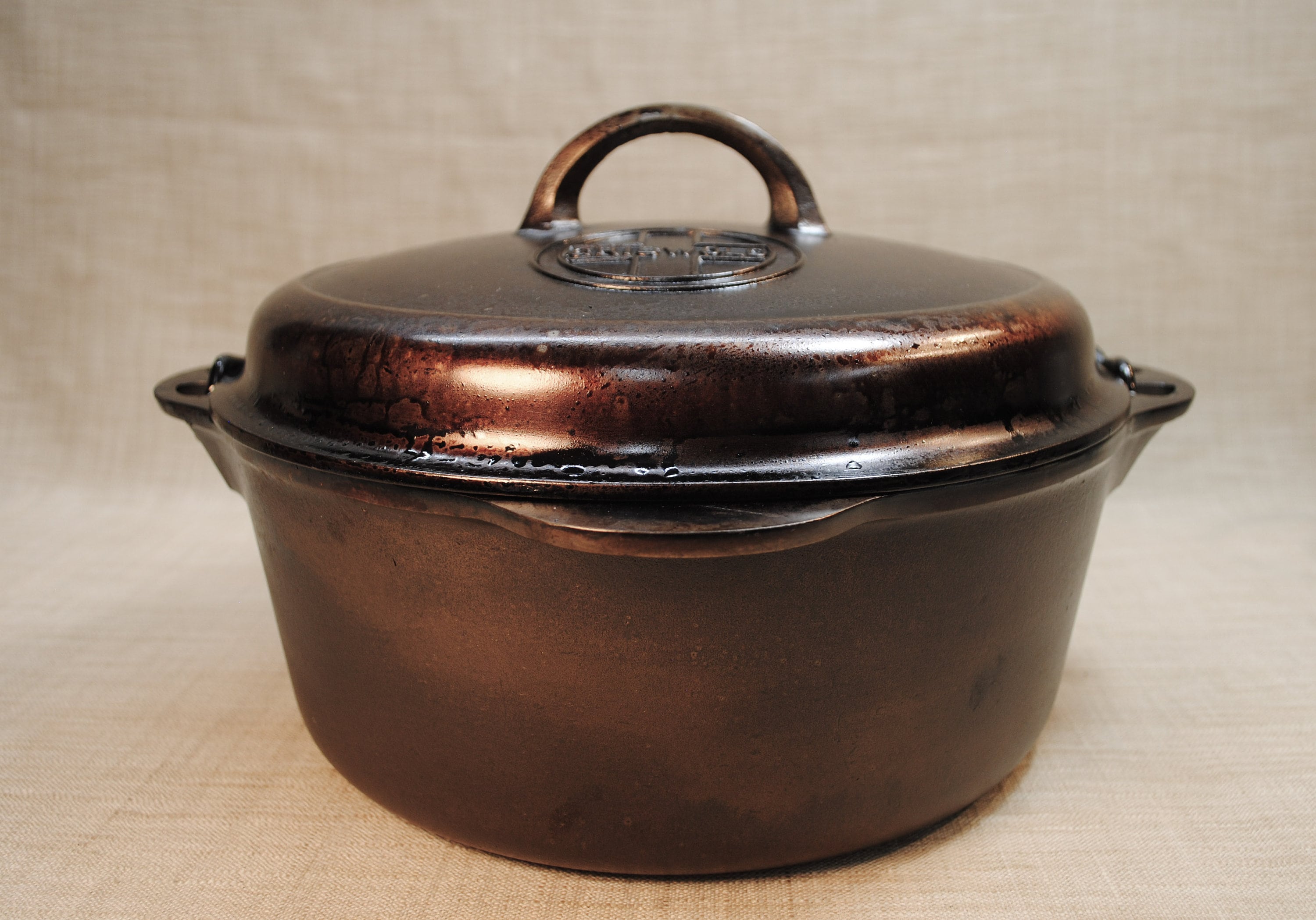 調理器具 Rare GRISWOLD DUTCH OVEN Vintage No.8 Griswold #8 Cast Iron Dutch Oven w/ Large Button Logo 1278