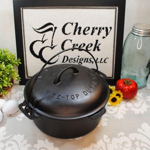NICE Griswold No. 8 Iron Mountain Dutch Oven with a Tite-Top Dutch Oven Lid, Antique Cast Iron Roaster, Vintage Collectible Cookware