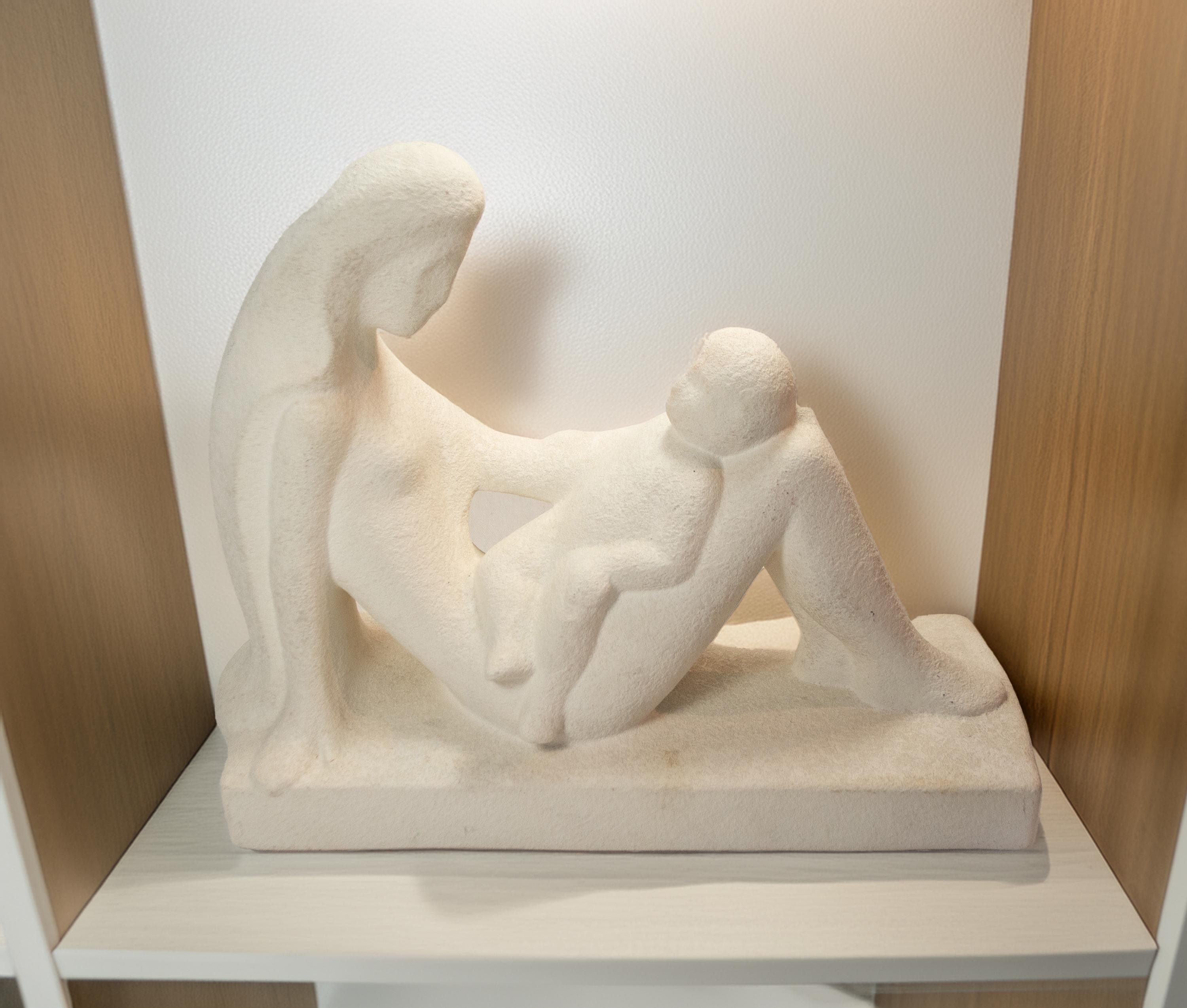 BEAUTIFUL Ceramic Haeger Mother and Child Sculpture, Vintage Porcelain Abstract Statue, Minimalist Modern Decor