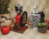 NICE Vintage Mr. Dudley Single Wheel Cast Iron Coffee Mill, Rare Collectible Coffee Grinders