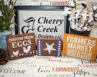 Country Decorative Hand Painted Signs, Farmhouse Decor, Mantle or Shelf Display, Kitchen Decorations, Each Sold Separately