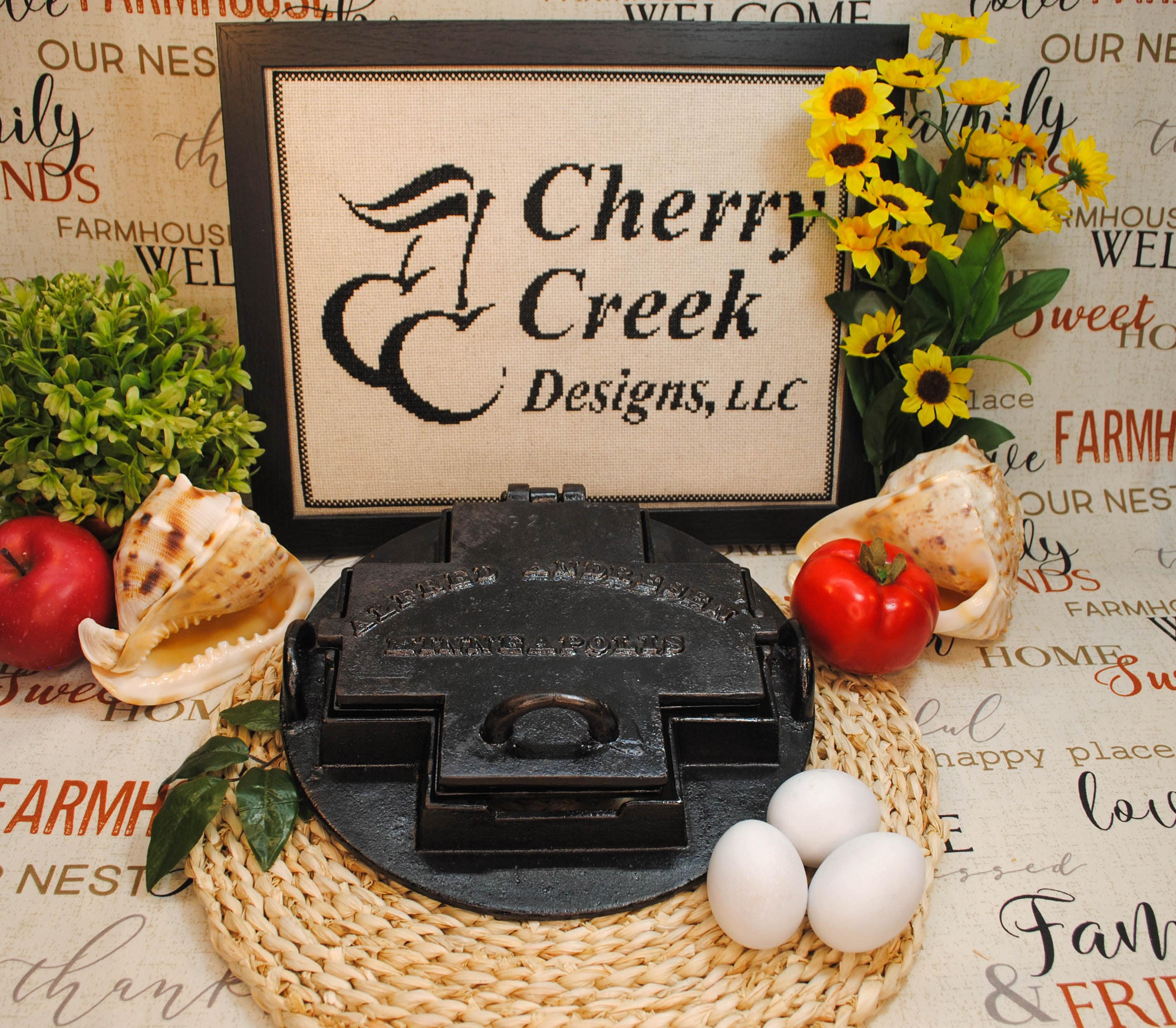 BEAUTIFUL Alfred Andersen G2 Cross-shaped Cast Iron Pizzelle