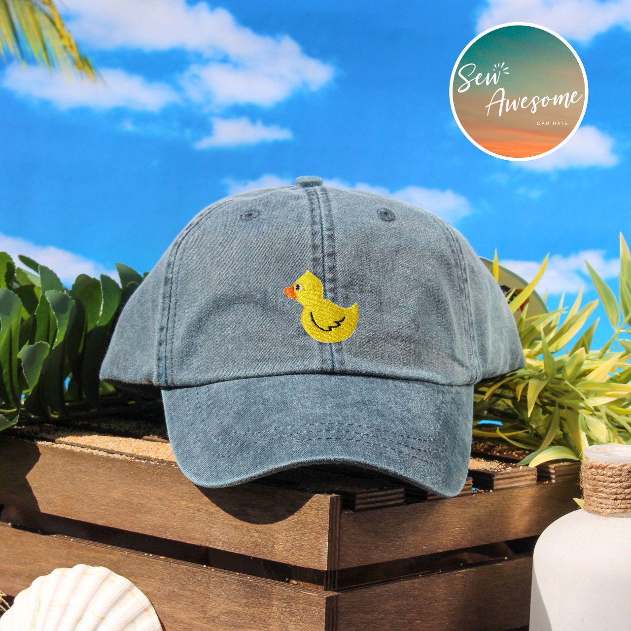 Cute Duck Dad Hat Animal Baseball Cap Rubber Duck Custom Etsy