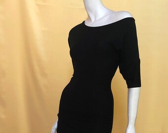 Asymmetrical Dolman Sleeve Dress with adjustable flounce