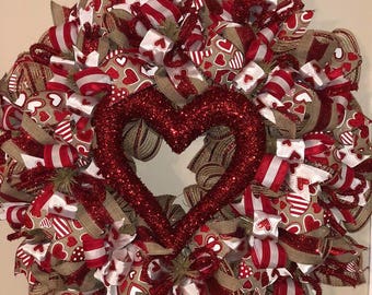 Valentine's Vintage Heart Wreath