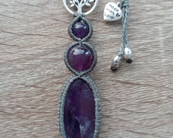 Amethyst Macrame adjustable Necklace