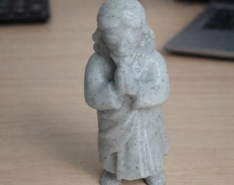 Pocket Jesus – 3D Printed Stone-Look Figurine – 2 Inch Prayer Statue – Christian Gift – Faith Keepsake – Handmade Religious Decor