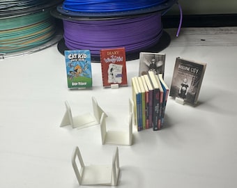 3D Printed Mini Book Ends and Book Stands , Mini Books , anxiety bookshelf , mini books