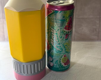 Pencil Shaped 12 oz Skinny Can Cooler Holder | 3D Printed | Back to School Gift | Teacher Gift | Desk Decor | Fits Standard Slim Cans