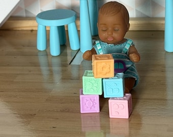Miniature Baby Blocks Mini – 3D Printed Dollhouse Accessory  – Pick Your Color –