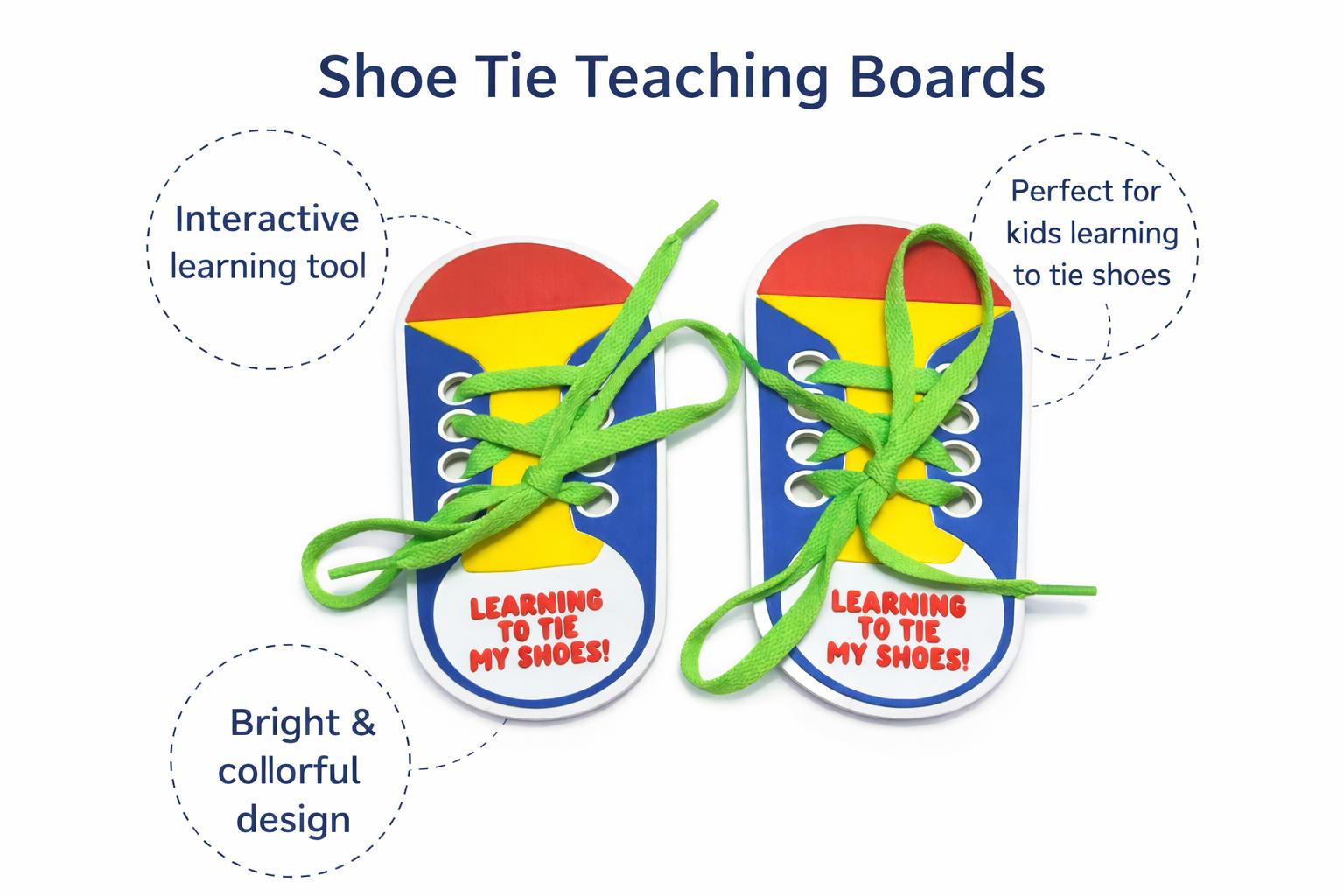 Shoe Tie Teaching Board for Kids | Learn to Tie Shoes Practice Board ...