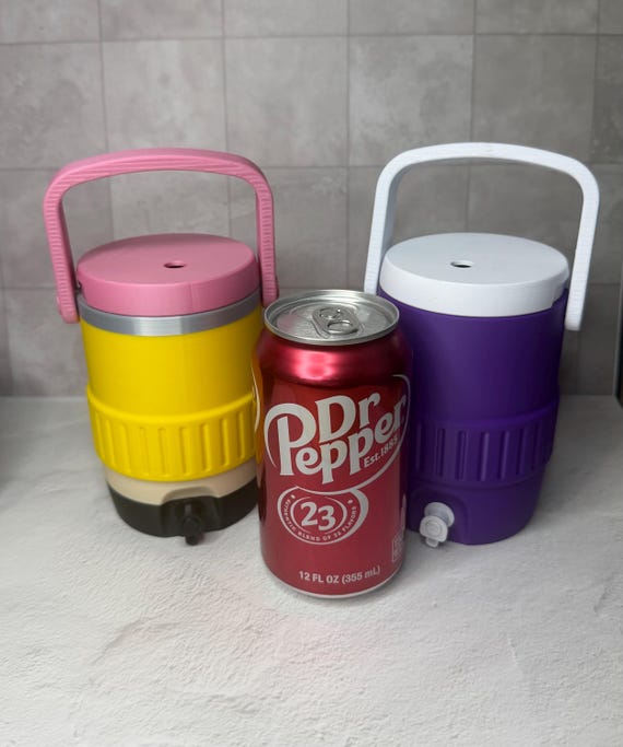 3D Printed Mini Cooler Can Holder | Teacher Gift | Desk Drink Holder with Straw Hole | Choose Your Color | Novelty Soda Can Sleeve