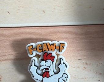 Funny Crow F Caw  3D Printed Stanley Straw Topper – Choose Your Color – Fits 10mm Straws – Funny Saying