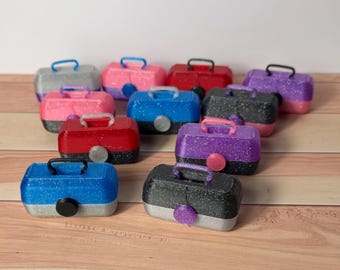 Mystery Color Mini Caboodles – 3D Printed Organizer Box with Handle | Surprise Color Storage Case | Desk, Craft, or Gift Box