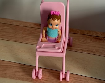 Small Dollhouse Reversble Stroller , miniature