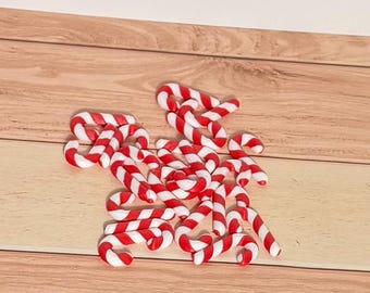 Fake 3D Printed Candy CanesCabochon/ 3D realistic  candy corn, Christmas charms ,sprinkles , tiered tray decor, table decor ,5 pieces