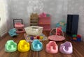 Miniature Baby seat – 3D Printed Dollhouse Nursery Furniture – Pick Your Color –