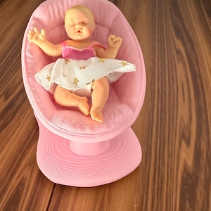 Miniature Baby glider Seat – 3D Printed Dollhouse Nursery Furniture – Pick Your Color –