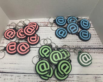 3D Printed NFC @ Keychain – Custom Color Business Contact Tag – Choose Your Top Color, Black Base – Smart Digital Business Card