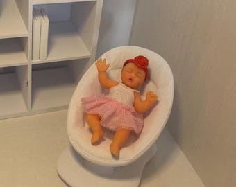 Miniature Baby glider Seat – 3D Printed Dollhouse Nursery Furniture – Pick Your Color –