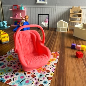 Miniature Baby Car Seat – 3D Printed Dollhouse Accessory  – Pick Your Color –