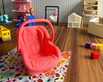 Miniature Baby Car Seat – 3D Printed Dollhouse Accessory  – Pick Your Color –