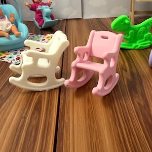 Miniature Baby rocking chair  – 3D Printed Dollhouse Nursery Furniture – Pick Your Color –