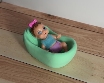 Miniature Baby Bath – 3D Printed Dollhouse Accessory  – Pick Your Color –