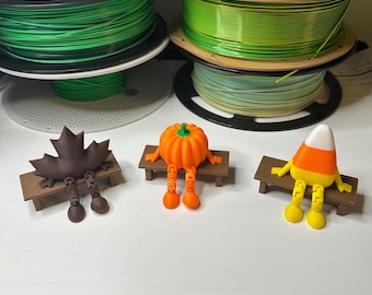 Holiday Shelf Buddies – 3D Printed Tiered Tray Sitters | Fall Autumn Christmas  | Shelf Sitters for Holiday Display