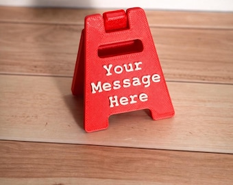 Custom 3D Printed Mini Floor Sign A Frame Personalized Desk Sign Small Business Sign Custom Message Tabletop Sign