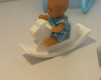 Mini dollhouse Rocking horse you pick color , perfect for mini babies