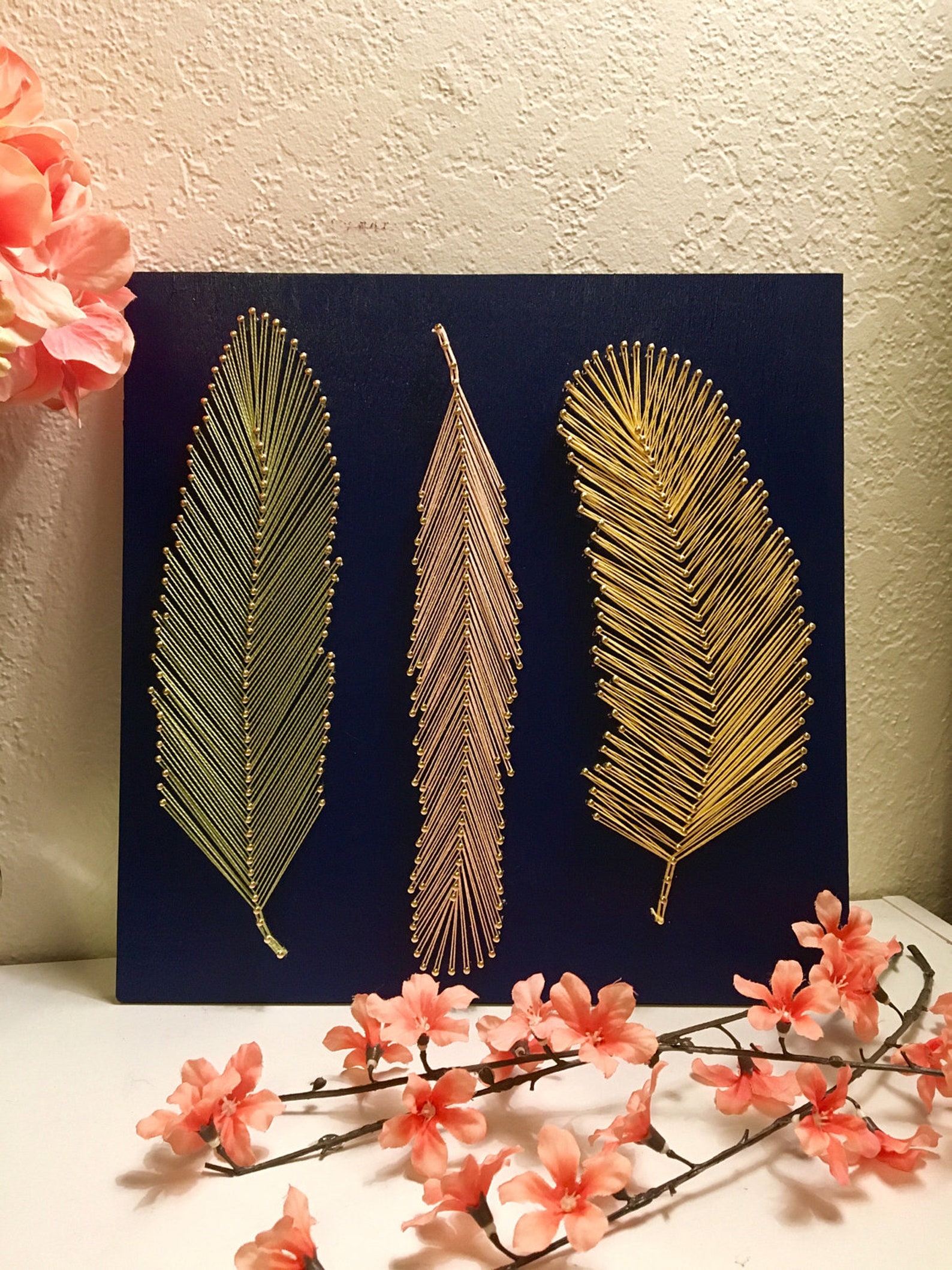 3 Feathers String Art - Etsy
