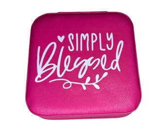 Simply Blessed Jewelry Box; Leather Jewelry Box; Travel Gifts; Gifts for Her; Inspirational; Religious; Storage; Organization