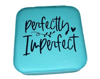 Perfectly Imperfect Jewelry Box; Leather Jewelry Box; Travel Gifts; Gifts for Her; Inspirational; Religious; Storage; Organization