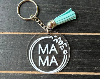 Mama Keychain; Tassel Zipper Pull; Acrylic Keychain; Mother’s Day Gift; Teacher Appreciation; Gifts for Her