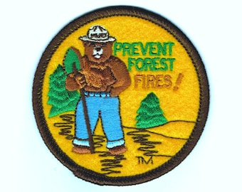 Toppa ricamata ufficiale Smokey Bear - Prevenire gli incendi boschivi - Termoadesiva