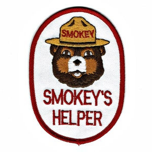 Official SMOKEY&#39;S HELPER Smokey Bear Quality Embroidered Official USFS Patch Unique Gift for Kids Child Toddler Baby Him Her Birthday - New