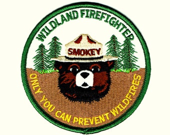 Official Smokey Bear Iron on Patch - Wildland Firefighter - United