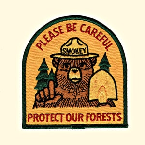 Official USFS - SMOKEY BEAR - Protect Our Forests - Embroidered Patch - Gift for Boyfriend Girlfriend Him Her - Outdoor Nature Patch - New