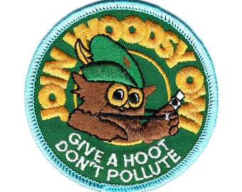 Woodsy Owl Patch: Official USFS Embroidered Iron-On Applique