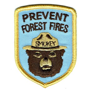 Officiële geborduurde Smokey Bear-patch: voorkom bosbranden opstrijk-/naaiwerk