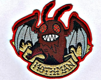 Mothman Embroidered Patch: Point Pleasant WV Cryptid Iron-On Applique