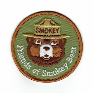 Official FRIENDs of SMOKEY BEAR - Iron-On Embroidered USFS Patch - Perfect Gift Him Her Teen - Girlfriend Boyfriend - Outdoor Nature - New