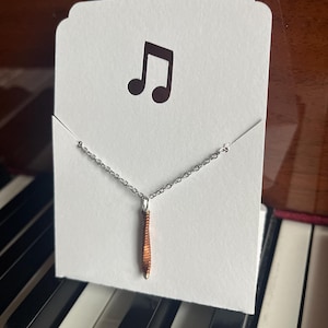 Piano String Necklace, Copper Jewlery made from piano strings, Copper reclaimed piano necklace, pianist piano teacher music gift