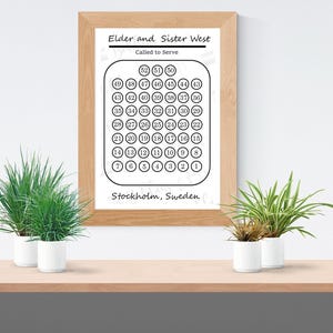 Blank Couple Missionary Countdown for serving One year, 52 week countdown, blank digital copy for printing 20x30, 11x14, & 4x6