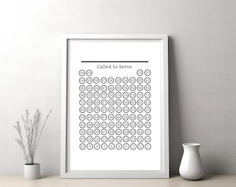 Blank Missionary Countdown for Missionary serving 2 years, 104 week countdown, blank digital copy for printing 11x14 & 8x10