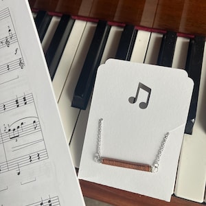 Piano String Necklace, Copper Jewlery made from piano strings, Copper reclaimed piano necklace, pianist piano teacher music gift
