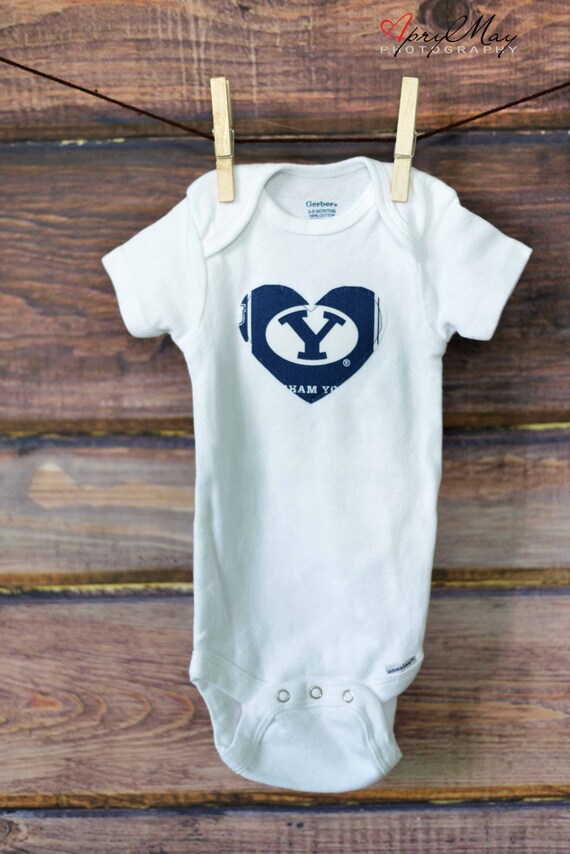 BYU Baby Onesie BYU Gift Byu Heart Onesie Byu Onesie BYU Etsy