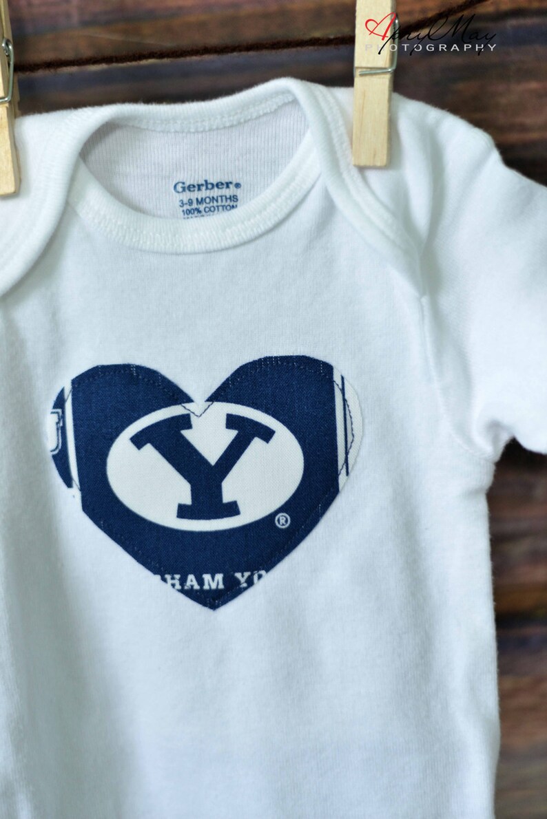 BYU Baby Onesie BYU Gift Byu Heart Onesie Byu Onesie BYU Etsy