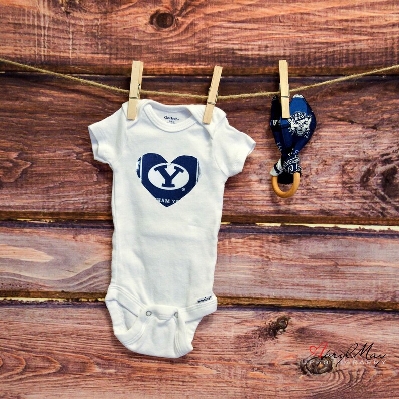BYU Baby Onesie BYU Gift Byu Heart Onesie Byu Onesie BYU Etsy